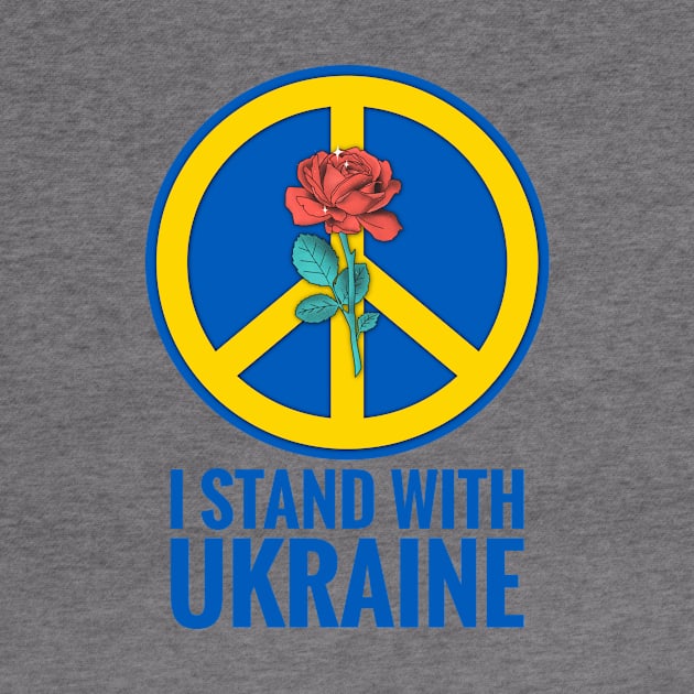 I Stand With Ukraine, Peace Symbol, Ukraine Flag Colors, Light Colors by PorcupineTees